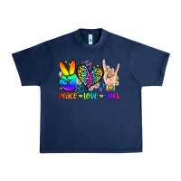Navy peace love rock Urban Heavy Tee - Zillion Design Studio