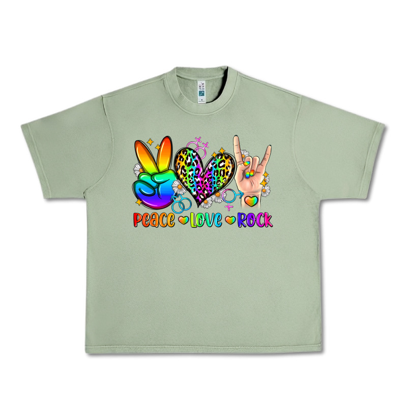 Peace Love Rock Urban Heavy Tee by Zillion Design Studio | Teevron