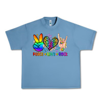Pebble Blue peace love rock Urban Heavy Tee - Zillion Design Studio