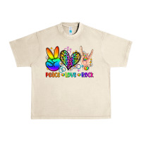 Sandshell peace love rock Urban Heavy Tee - Zillion Design Studio