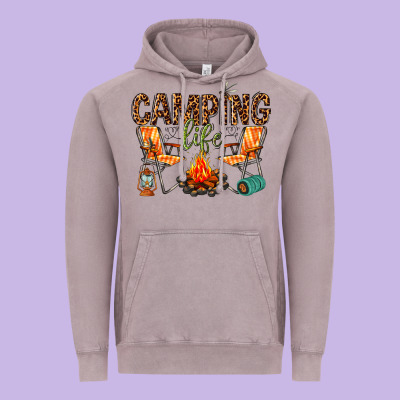 Camping Life Vintage Hoodie Designed By Texasbilliewilder