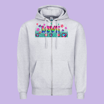 Lgbt Love With Hearts And Stars Zipper Hoodie Designed By Adodesignshop