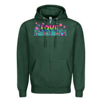 Sports Green lgbt love with hearts and stars Zipper Hoodie - AdoDesignShop