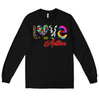 Black love autism Long Sleeve Tee - CowhideDigitalArt