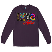Plum love autism Long Sleeve Tee - CowhideDigitalArt