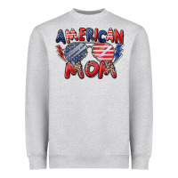 Heather Grey American mom Heavyweight Sweatshirt - Zillion Design Studio