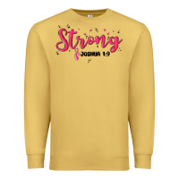 Antique Gold strong joshua 1 9 Premium Sweatshirt - MaliasSmallBusiness