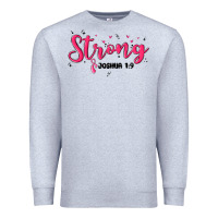 Heather Grey strong joshua 1 9 Premium Sweatshirt - MaliasSmallBusiness