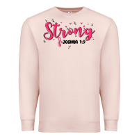 Pale Pink strong joshua 1 9 Premium Sweatshirt - MaliasSmallBusiness