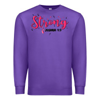 Purple strong joshua 1 9 Premium Sweatshirt - MaliasSmallBusiness