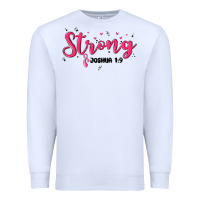 White strong joshua 1 9 Premium Sweatshirt - MaliasSmallBusiness