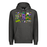 Charcoal Heather Mardi Gras nurse Premium Hoodie - BundleAndBundleShop
