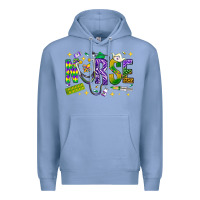 Colony Blue Mardi Gras nurse Premium Hoodie - BundleAndBundleShop