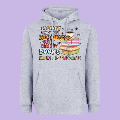 Money Can't Buy Happiness But It Can Buy Books Heavyweight Hoodie Designed By Maliassmallbusiness