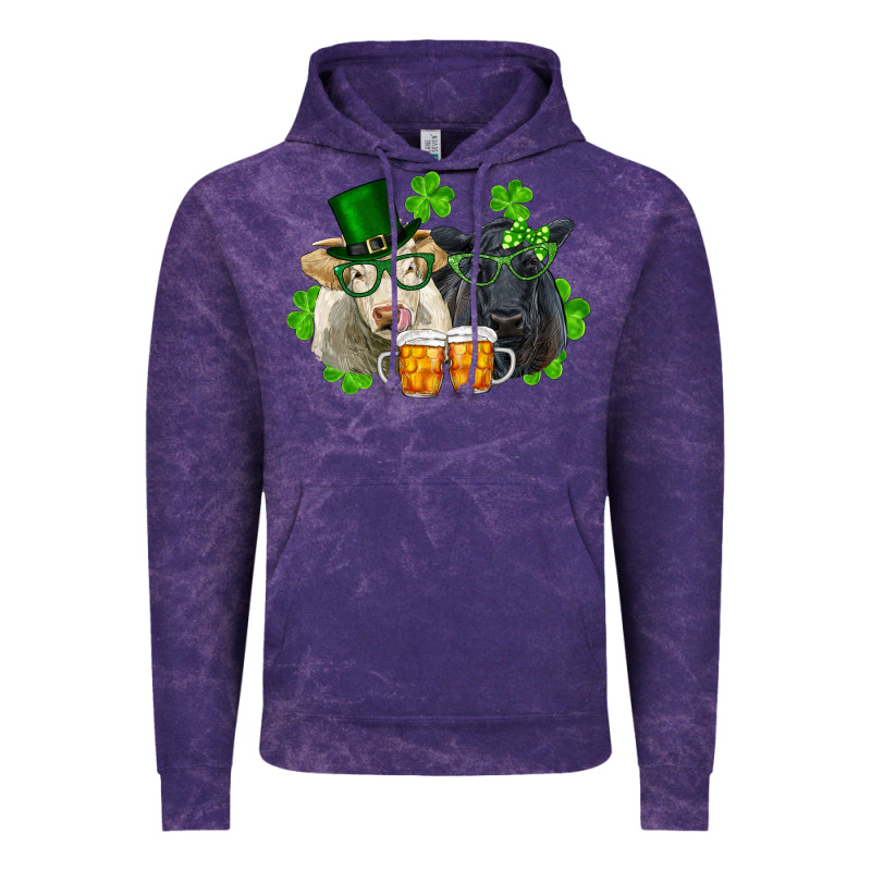 St. Patrick's Day Charolais And Black Angus Cows Vintage Hoodie by RanaPortraitStore | Teevron