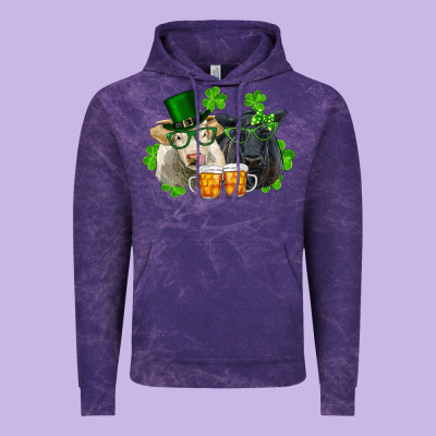 Vintage Hoodie St. Patrick's Day Charolais And Black Angus Cows
