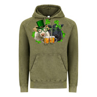 Vintage Olive St. Patrick's Day Charolais And Black Angus Cows Vintage Hoodie - RanaPortraitStore