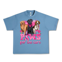 Pebble Blue Paws For The Cure Urban Heavy Tee - texasbilliewilder