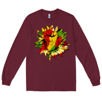 Burgundy juneteenth sunflower Long Sleeve Tee - HRA Design Shop
