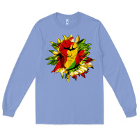 Colony Blue juneteenth sunflower Long Sleeve Tee - HRA Design Shop
