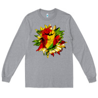 Heather Grey juneteenth sunflower Long Sleeve Tee - HRA Design Shop