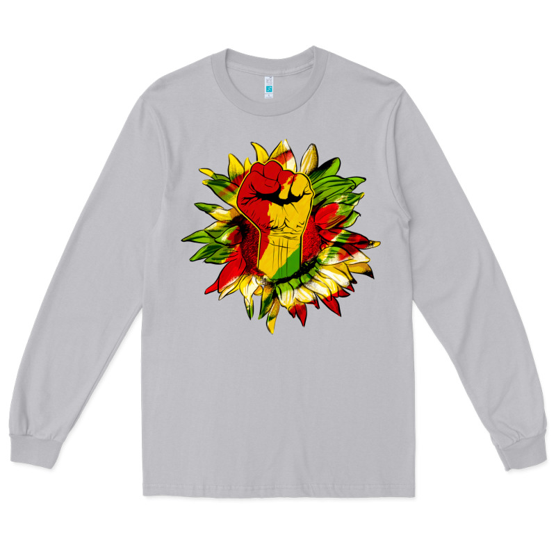 Juneteenth Sunflower Long Sleeve Tee by HRA Design Shop | Teevron