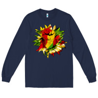Navy juneteenth sunflower Long Sleeve Tee - HRA Design Shop
