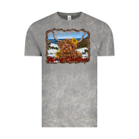 Cloud Rock merry christmas highland cow with farm Vintage Tee - RanaPortraitStore