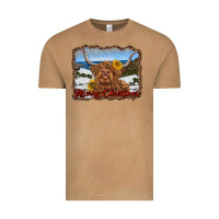 Vintage Camel merry christmas highland cow with farm Vintage Tee - RanaPortraitStore
