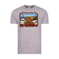 Vintage Zinc merry christmas highland cow with farm Vintage Tee - RanaPortraitStore