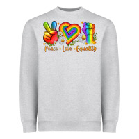 Heather Grey peace love equality Heavyweight Sweatshirt - texasbilliewilder