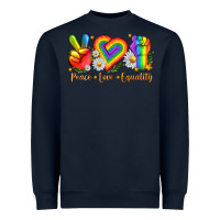 Navy peace love equality Heavyweight Sweatshirt - texasbilliewilder