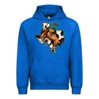 Cobalt Cowhide Texas Map Rodeo Cowboy Urban Hoodie - Bettercallsaul
