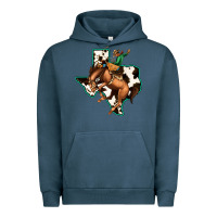 Pigment Midnight Navy Cowhide Texas Map Rodeo Cowboy Urban Hoodie - Bettercallsaul