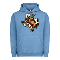 Pigment Pebble Blue Cowhide Texas Map Rodeo Cowboy Urban Hoodie - Bettercallsaul