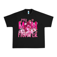 Black My Mom Is a Fighter with Ribbon Urban Heavy Tee - texasbilliewilder