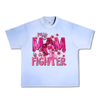 Grape Ice My Mom Is a Fighter with Ribbon Urban Heavy Tee - texasbilliewilder