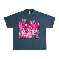 Midnight Navy My Mom Is a Fighter with Ribbon Urban Heavy Tee - texasbilliewilder