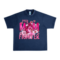 Navy My Mom Is a Fighter with Ribbon Urban Heavy Tee - texasbilliewilder