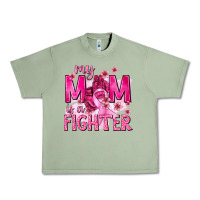 Oil Green My Mom Is a Fighter with Ribbon Urban Heavy Tee - texasbilliewilder