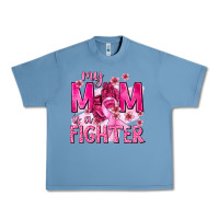 Pebble Blue My Mom Is a Fighter with Ribbon Urban Heavy Tee - texasbilliewilder