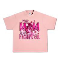 Salmon My Mom Is a Fighter with Ribbon Urban Heavy Tee - texasbilliewilder