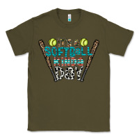 Army Green softball Classic Tee - CowhideDigitalArt
