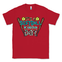 Red softball Classic Tee - CowhideDigitalArt
