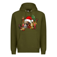 Army Green joy christmas with horse bbs Premium Hoodie - BundleAndBundleShop