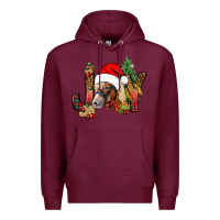 Burgundy joy christmas with horse bbs Premium Hoodie - BundleAndBundleShop