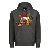 Charcoal Heather joy christmas with horse bbs Premium Hoodie - BundleAndBundleShop