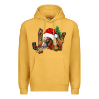 Mustard joy christmas with horse bbs Premium Hoodie - BundleAndBundleShop
