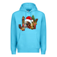 Ocean Blue joy christmas with horse bbs Premium Hoodie - BundleAndBundleShop