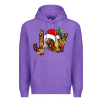 Purple joy christmas with horse bbs Premium Hoodie - BundleAndBundleShop